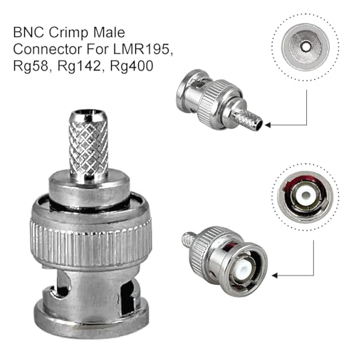 Image of MX Male BNC Plug with Female Pin Crimping Type Reverse Polarity for RG-58 Ideal for analog composite video and digital video interconnects on commercial video devices