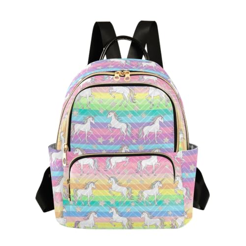 Sac à dos licorne blanc et arc-en-ciel idéal pour les sorties citadines des femmes actives