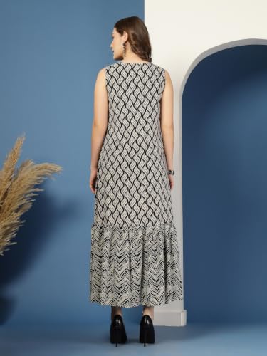 Image of Daevish New Rayon Floral Printed Flared Maxi Dress for Women | Women Maxi Dress