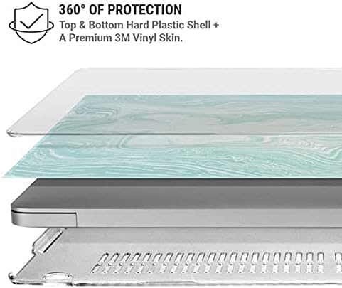 Skinit Case + Skin Compatible with MacBook Air 13in (2020) Originally Designed Marbleized Mint Design