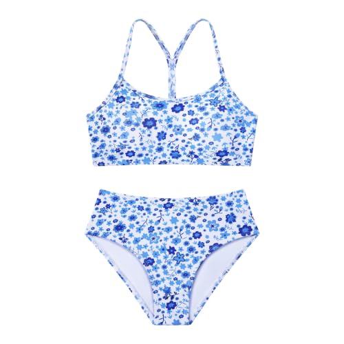 Image of Weixinbuy Girls Swimsuits Bikini Set Kids Bathing Suit Bikini Top Bottom 2Pcs Teen Girls' Swimwear Set
