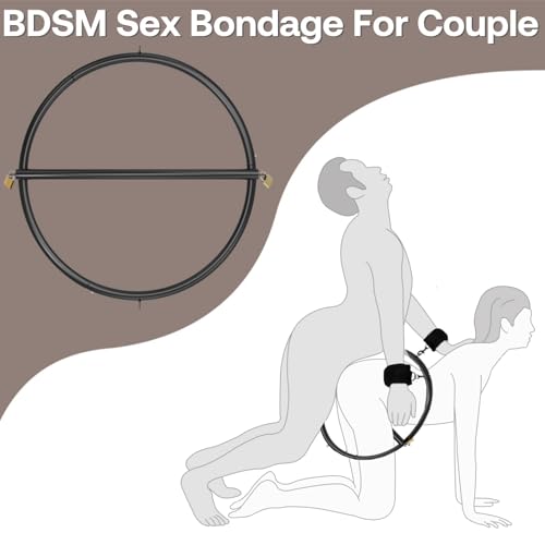 Image of BDSM Waist and Hip Restraint Rings Sex Toy, Bondage Restraints Stainless Ring with Whip Handcuffs for Couples, Adult Toys Slave Kits with Padlocks Cuffs Spanking Games for Women & Men