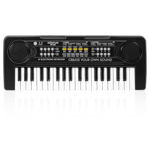 Raimy Piano Keyboard for Kids, 37 Keys Portable Keyboard Piano Early Learning Educational Electronic Musical Instrument Toys Gifts for 3 4 5 6 7 8 9 Year Old Boys and Girls (Black)