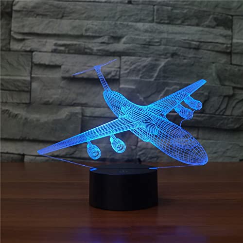 Lámpara de Mesa de Noche LED 3D Avión con Control Remoto miniatura 2