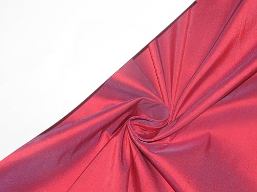 Soie Dupioni pure rouge et bleu tissu haut de gamme pour haute couture