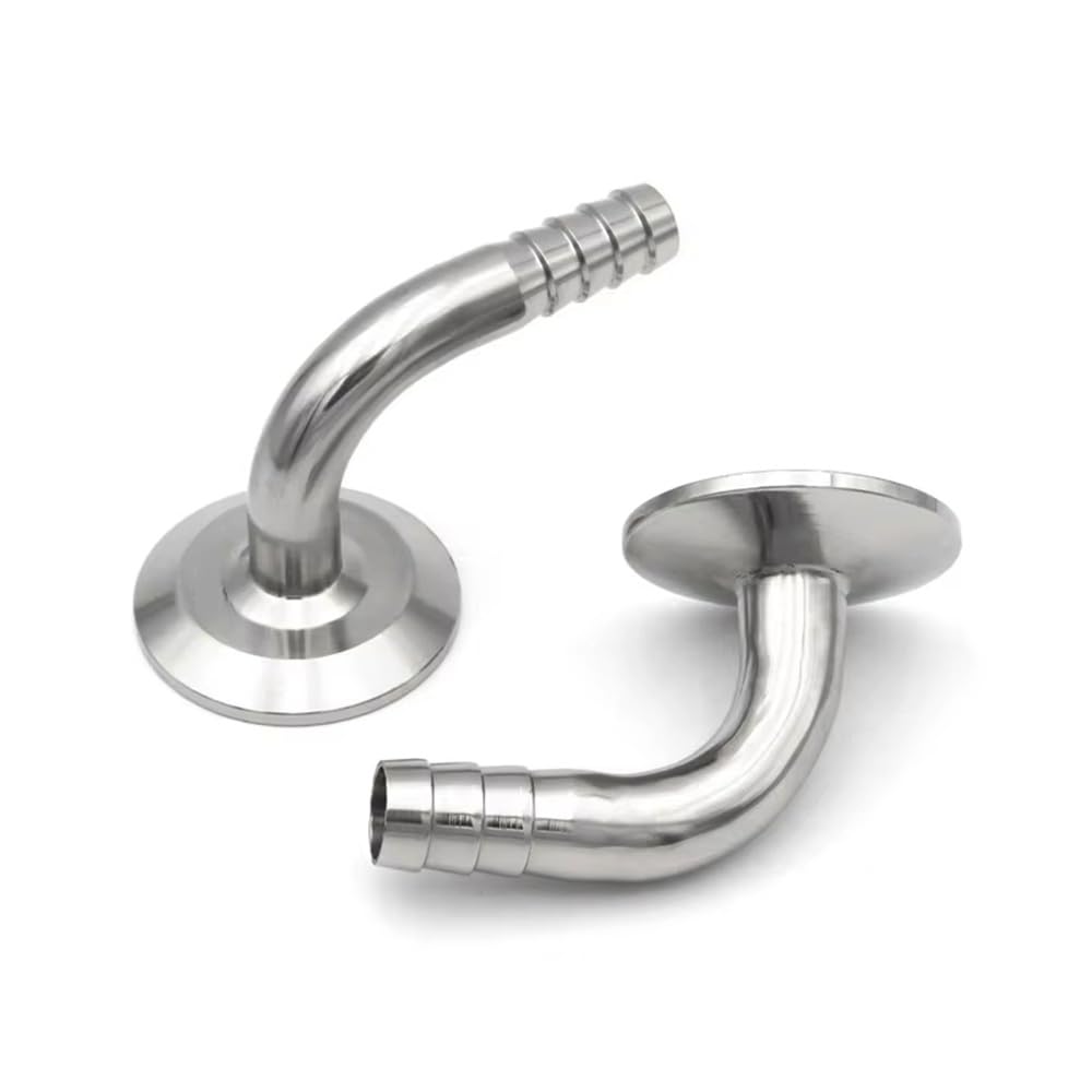 Złączka do węża Barb, kolanko 90 stopni, tulejka sanitarna, 50,5 mm, odpowiednia do średnicy 10-51 mm OD, SS304, 1 sztuka, złącze Tri Clamp