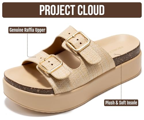 Image of Project Cloud Platform Sandals Women - Plush & Soft Insole Wedge Slides for Women Footwear - Beach Essential Wedge Sandals for Women 2026 (Softy)