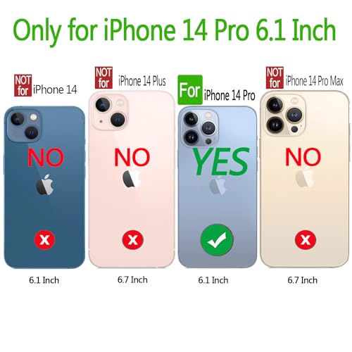 TUWZID for iPhone 14 Pro Case Wallet for Women,iPhone 14 Pro Case with Card Holder Leather Kickstand Magnetic Shockproof Cover for iPhone 14 Pro 6.1 Inch (Butterfly-Light Purple)