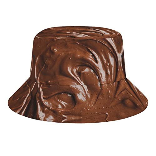 Chocolate Bucket Hat Funny Food Pattern Sun Hat for Women Men Summer Travel Beach Packable Casual Cap Unisex