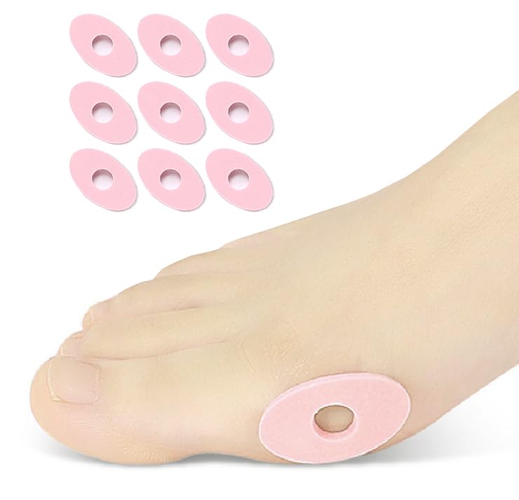 Alexvyan 9 Pcs Pink Oval Shape Latex Callus Cushions light weight Corn Pads Toe Pads Soft Sticky Men and Women' s Toe Protectors for Feet, Toes, Heel-image-16