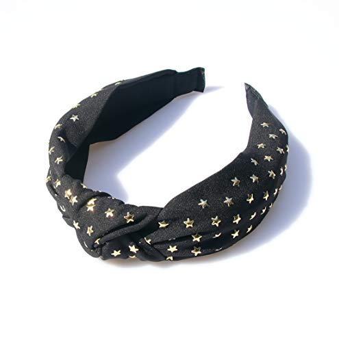 Womens Knotted Headbands Black Twist Knot Hair Hoop Headbands For Women Girl Bohemian Hairband