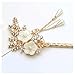 2 Pcs Rhinestone Pearl Flower Hair Stick Chinese Hair Chopsticks Vintage Tassel Hair Pin Chignon Pin Chopsticks Hair Styling Hair Making Accessories for Women (White)