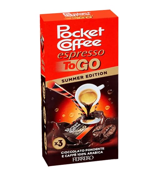 12X Pocket Coffee Espresso To Go Specialità Liquida al Caffè e Cioccolato Fondente Confezione da 3 Pezzi 64,8ml - Summer Edition