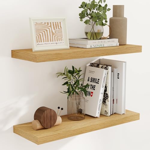 Fun Memories 32" W x 9.3" D Floating Shelves, Rustic