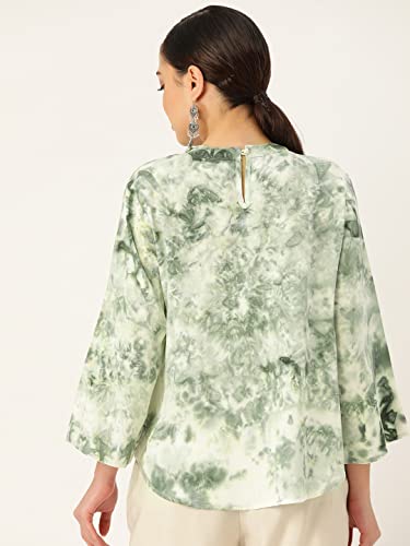 Image of Maaesa Rayon Top (Small, Grey Green)