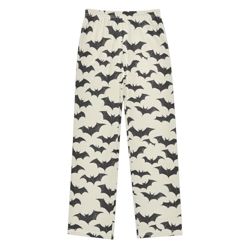 Boys' Pants Halloween Black Bats Long Bottoms Jogger Pants Elastic Waist Trousers with Pockets S-XL