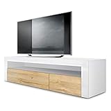 mueble tv gant conforama Diseño: El cuerpo del mueble TV en blanco mate, los frentes en roble natural y el marco en blanco de alto brillo le dan un toque moderno y ayudan a crear un ambiente acogedor. O escoja el diseño que más le convenga entre numerosas combinaciones de colores.