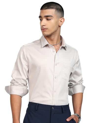 Image of Highlander Men's Slim Fit Formal Shirt | Solid Formal Shirt for Men | Comfortable Fabric | Stylish Design for Everyday Use & Office Wear