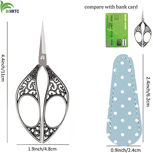 Bihrtc 4.4Inch Small Precision Detail Scissors With Case Stainless Steel Sharp Tip Scissors Shears Crafting Scissors For Needlework Threading Household Craft Scissor Art Work Diy Tools #TOP1