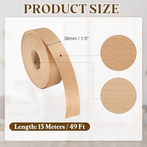 Bande de bordure en bois de hêtre flexible 38mm x 15m pour meubles - 2