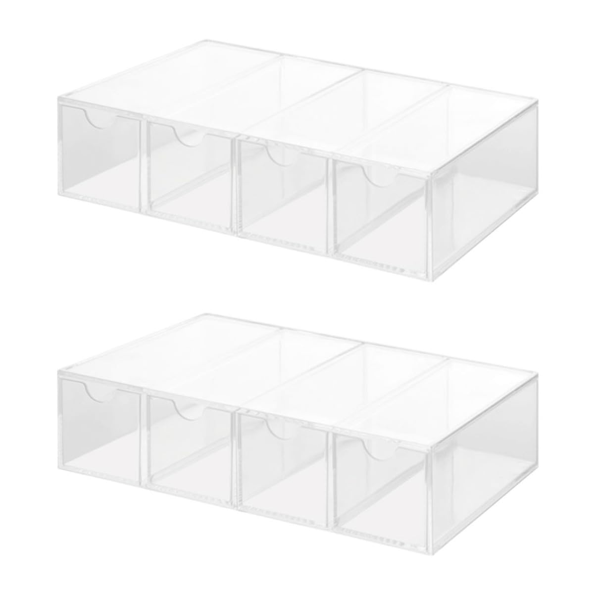 FOMIYES Caja Organizadora de Plástico sin Rebabas 2 Piezas para Gafas de Sol Diseño Simple para Uso Personal en Casa o Tienda