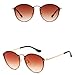 Produktbild HONGYAN Mode Damen Cat Eye Sonnenbrille Metallbeine Spiegel Randlose Sonnenbrille Frauen Shades