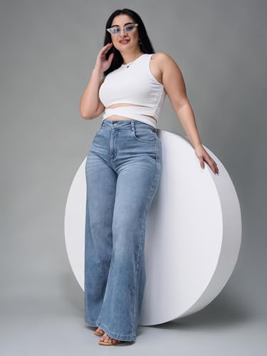 Image of Miss Chase A+ Women's Bootcut High Rise Regular-Length Stretchable Denim Shaping Jeans