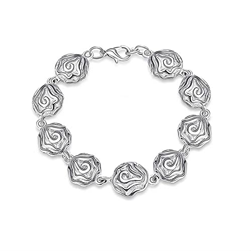 Bracelet de chaîne de fleurs haut de gamme avec roses ciselées