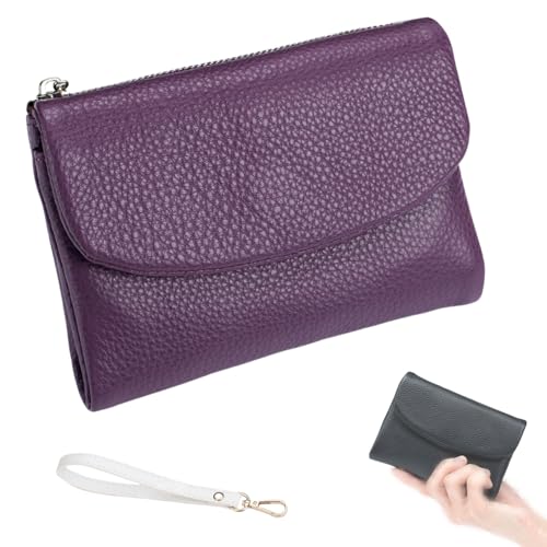 Joyfullygo Wallet, Joyfullygo Unisex Pebble Leather Wallet, Coin Purse with Credit Card Holder, Coin Holder & Cash Slots (I)