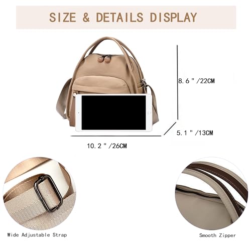 ATQCOL Nylon Crossbody Bag Casual Nylon Purse Handbag Top Handle Everyday Purse Zipper Shoulder Purses — view 6