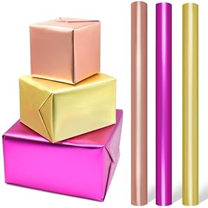 LZRinue Geschenkpapierrolle Rosa Gold Pink Metallic Matt