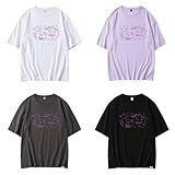 [桜] ILLIT Tシャツ 半袖 夏服 日常服 応援服 普段着 カジュアル アイリット グッズ モカ ミンジュ ユナ ウォンヒイロハ 純綿 柔らかい トップス 通勤 通学 男女兼用 誕生日 プレゼント (3XL,B) [並行輸入品]