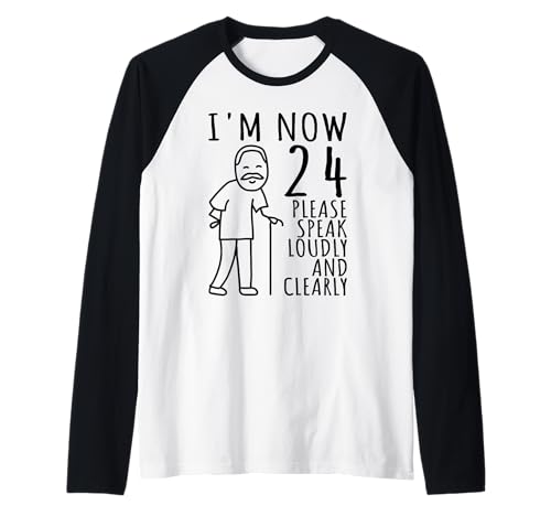 Homme 24e Anniversaire pour Lui/Hommes | I'm Now 24 Years Old | 24 Bday Manche Raglan
