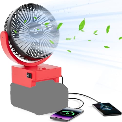 Wireless Fan Compatibles pour Einhell 18V Akku- Cordless Fan, Moteur sans Balai avec USB A+C Charge Rapide Moteur sans Balai avec pour Le Camping, l&rsquo;atelier et Le Chantier(Pas de Batterie)