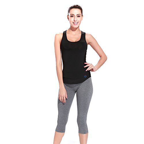 DECDEAL mulheres sem mangas costas nadador estampa camisa esporte para Yoga Gym Yoga elegante colete