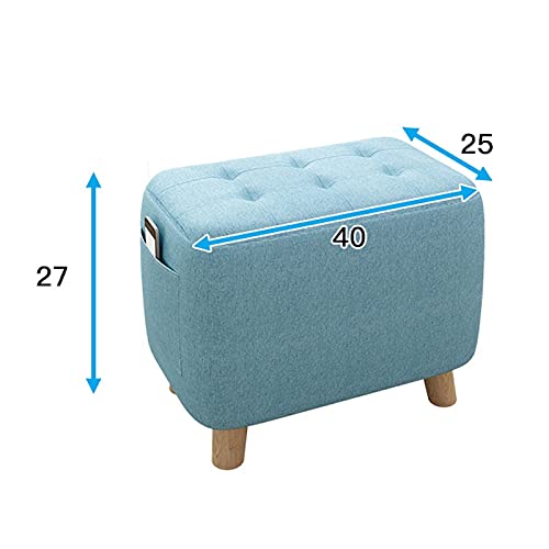 Cdyd Solid Wood Square Stool Fabric Sofa Footstool Ottomans Home Living Room Bench Change Shoes Stools With Side Storage (Color : Wine Red) #TOP1