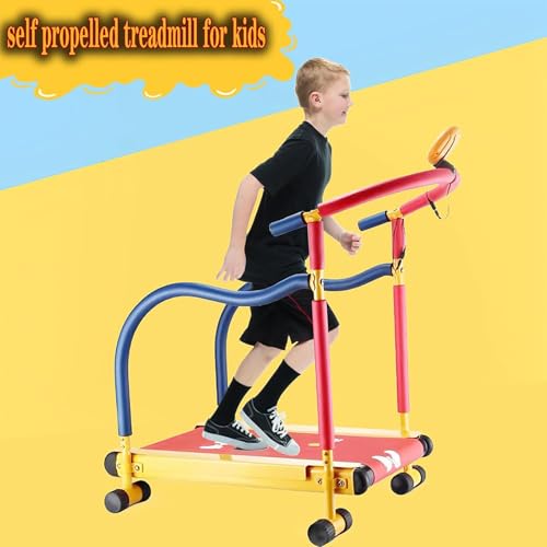 Image of Kids Treadmill for Home Indoor with Incline and Handles,Kids Fitness Exercise Equipment,Small Self Propelled Walking Pad Treadmill with LED Display,for Family Kindergarten