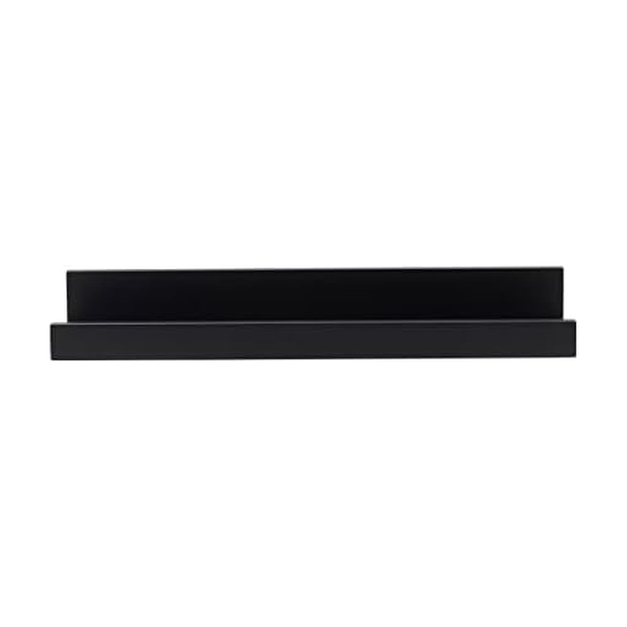 MELANNCO Floating MDF Photo Ledge for Bedroom, Living Room, Bathroom, Kitchen, Nursery, 14-Inch, Set of 2, Black