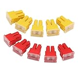 uxcell 10pcs Car Auto Female PAL Slow Terminals Blow Fuses Pacific Type 32V 60A Yellow 50A Red