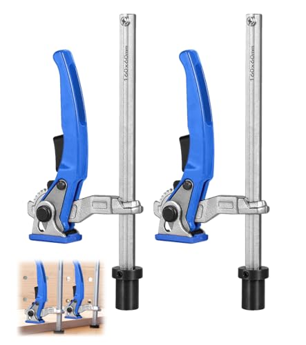 ZHEHNSA 2pcs serre joint menuisier 20mm pour table multifonctions, serres-joints rapide de levier en alliage d'aluminium, rcrochet de maintien établi 20 mm...