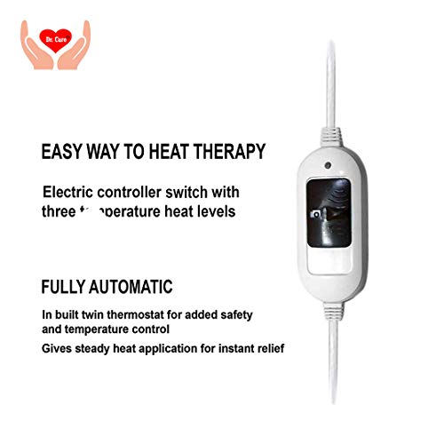 Image of Dr Care Velvet Heat Therapy Orthopaedic Pain Reliever Electric Heating Pad for Joints, Muscle, Back, Leg, Shoulder, Knee, Neck (with Auto Temperature Controller)