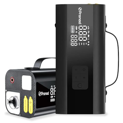 Image of Pronod Portable Air Compressor for Car Tires, 150 PSI Cordless Tire Inflator Pump with Digital Pressure Gauge, Power Bank & LED Emergency Light, Electric Air Pump for Car, Bike, Motorcycle, Bicycle