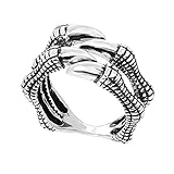 Metallo prezioso: Argento 925 NKlaus Anello maschile in argento 925 Misura 67 21,5 mm Artiglio del Drago 8040