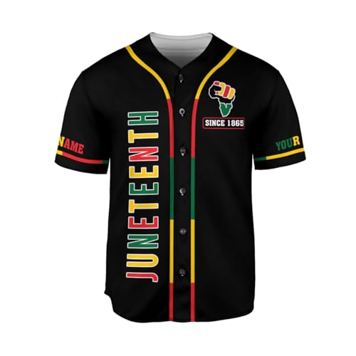 Custom Juneteenth 1865 Freedom Baseball Jersey Celebrating Black History Month, Independence Day Pride Flag Apparel Men Women miniatura 2