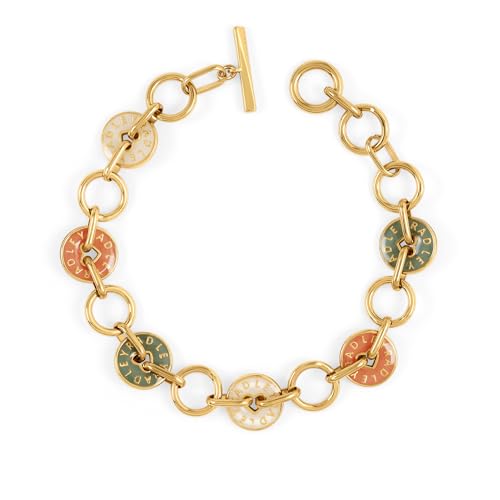 Bracelet à breloques RADLEY plaqué or émail pistache œillet bijou femme