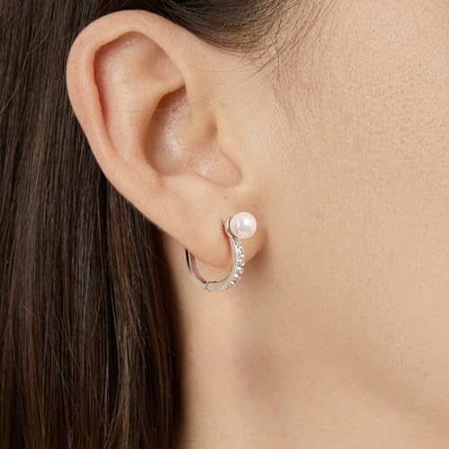 Image of BISAER Silver Huggie Hoop Earrings for Women, 925 Sterling Silver Post Star Small Hoop Earrings Hypoallergenic Lightweight Everyday Jewelry Gift Cute
