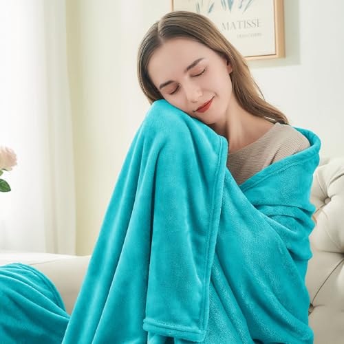 Image of BEDELITE Fleece Blanket King Size Blankets for Bed, Luxury Plush Cozy Fuzzy Blanket 108x90 inches, Super Soft Warm Lightweight Throw Blanket All Seasons Suitable, Teal