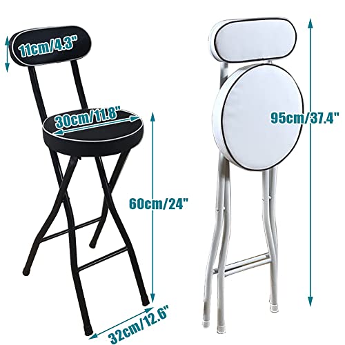Tabouret de bar pliable avec dossier pour aménager un petit espace repas confortable - 3