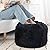HOMBYS Unstuffed Ottoman Pouf Cover,Round Faux Fur Foot Stool, 20"x20"x12" Fuzzy Chair, Floor Bean Bag(No Filler),Foot Rest with Storage for Living Room, Bedroom, Office, Black Cover ONLY