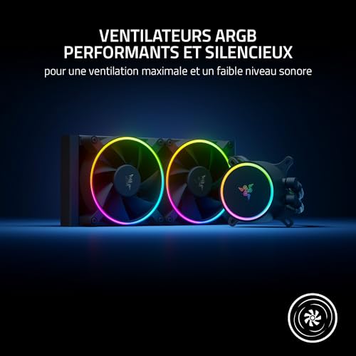Razer Hanbo Chroma (360mm) - Refroidisseur de Liquide aRGB Tout en Un (Design AIO Ultime, Ventilateurs aRGB Silencieux et puissants, Refroidissement Liquide Silencieux, Support PWM) Chroma, 240MM